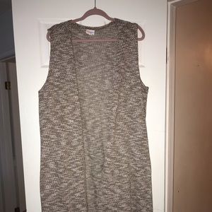 Lularoe Joy long vest. XL. Brown and tan.